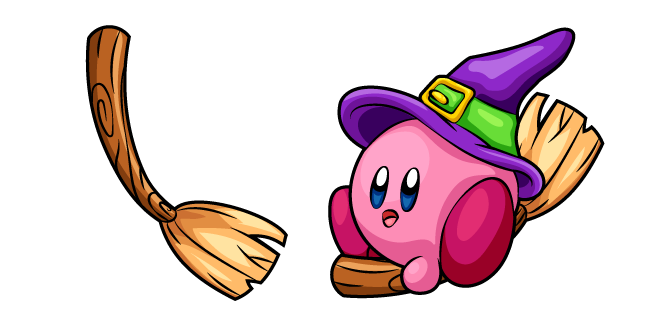 Halloween Kirby Witch and Broom