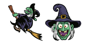 Halloween Witch on Broomstick