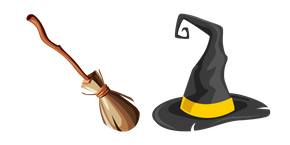 Witch Broom and Hat
