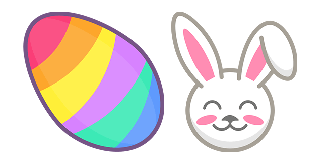 Colorful Easter Egg and Bunny