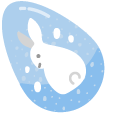 Easter Blue Eggs with Bunny and Flowers pointer