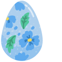 Easter Blue Eggs with Bunny and Flowers cursor
