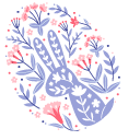 Easter Floral Egg and Bunny Decor pointer