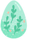 Easter Green Painted Eggs with Flowers cursor