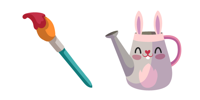 Easter Hare Watering Can and Brush