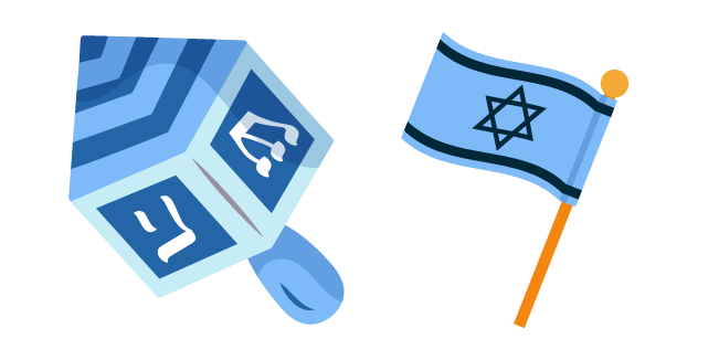 Hanukkah Dreidel and Flag of Israel