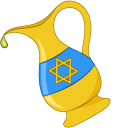 Hanukkah Jug and Menorah pointer