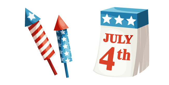 Independence Day Fireworks and Calendar