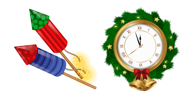 New Year Clock and Firework