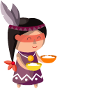 Thanksgiving Day Indian and Pilgrim pointer