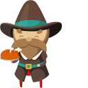 Thanksgiving Day Indian and Pilgrim cursor