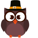 Thanksgiving Day Owl and Acorn cursor