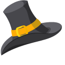 Thanksgiving Day Pilgrim Hat and Turkey pointer