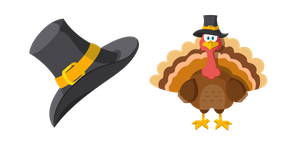 Thanksgiving Day Pilgrim Hat and Turkey