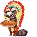 Thanksgiving Day Raccoon and Pumpkin Pie cursor