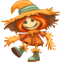 Thanksgiving Day Scarecrow and Wheat cursor