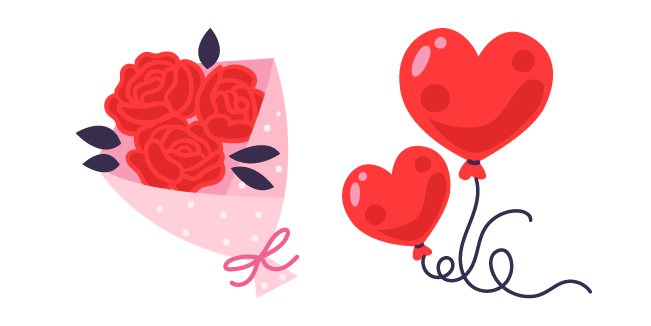 Valentine's Day Bouquet and Balloons