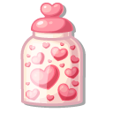 Valentine's Day Candle and Jar with Hearts cursor