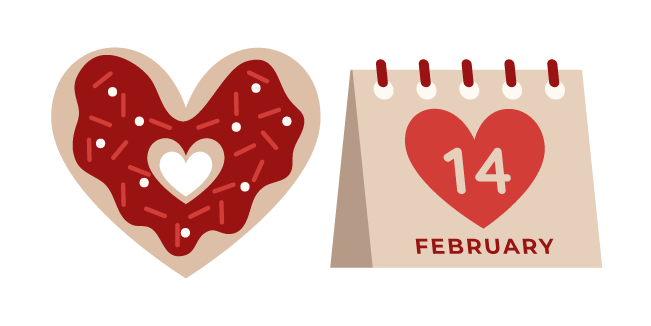 Valentine's Day Donut and Calendar
