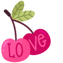 Valentine's Day Heart with Dagger and Cherries cursor