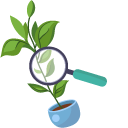 Biologist: Plant and Microscope pointer
