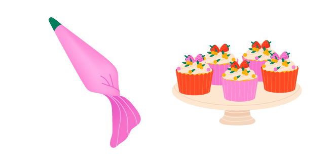 Confectioner: Pastry Bag and Cupcakes