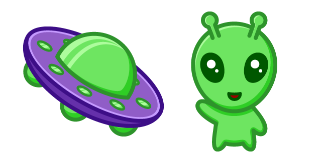Cute Alien and UFO