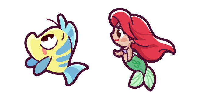 Cute Ariel and Flounder