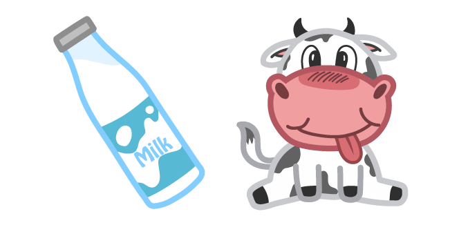 Cute Cow and Milk