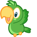 Cute Green Parrot pointer