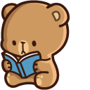Cute Mocha Bear and Book cursor