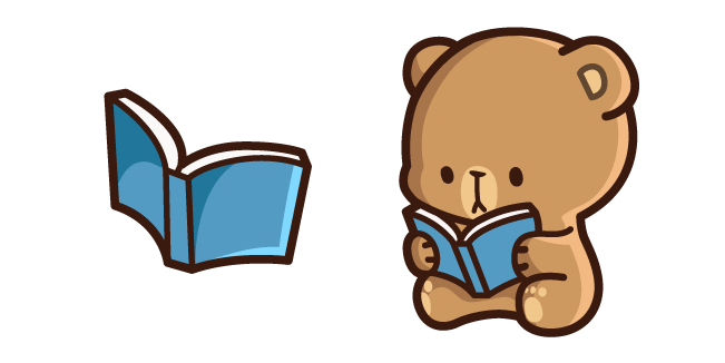Cute Mocha Bear and Book