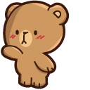 Cute Mocha Bear and Flowers cursor