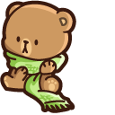 Cute Mocha Bear and Scarf cursor