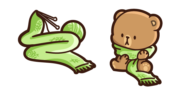 Cute Mocha Bear and Scarf