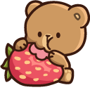 Cute Mocha Bear and Strawberry cursor