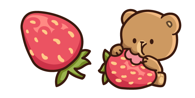 Cute Mocha Bear and Strawberry