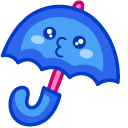 Cute Pink Leaf and Blue Umbrella cursor