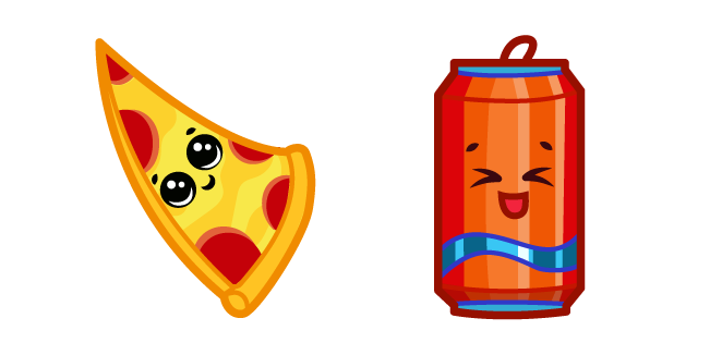 Cute Pizza and Drink