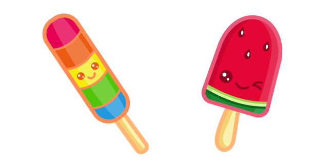 Cute Rainbow and Watermelon Frozen Juice