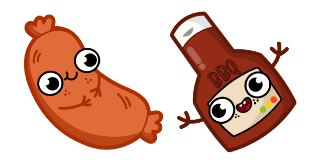 Cute Sausage and BBQ Sauce