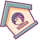 Kawaii Birdhouse and Bird in Boots pointer