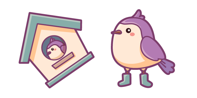 Kawaii Birdhouse and Bird in Boots