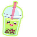 Kawaii Blue and Green Bubble Tea cursor