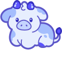 Kawaii Blueberry Cow and Blueberries cursor