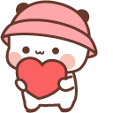 Kawaii Bubu and Dudu in Pink and Blue Hats pointer