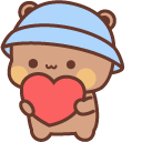 Kawaii Bubu and Dudu in Pink and Blue Hats cursor