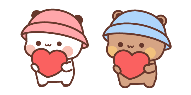 Kawaii Bubu and Dudu in Pink and Blue Hats