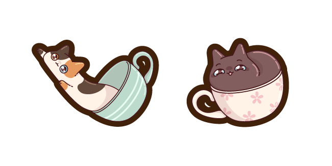 Kawaii Cats in Teacups