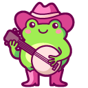 Kawaii Cowboy Frog with Lasso and Banjo cursor